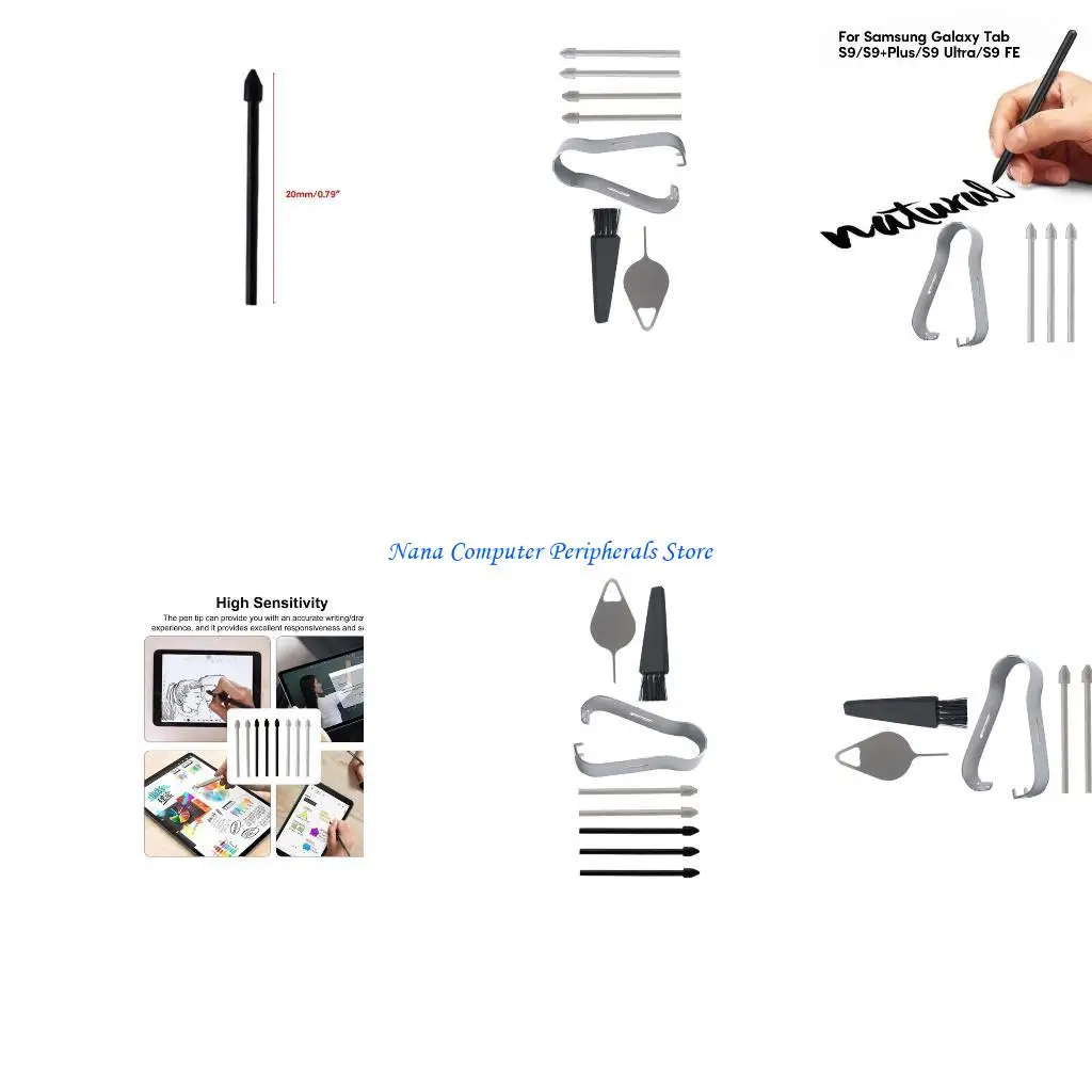 

F68C Pen Nibs Replacement For TabS9/S9Plus Handwriting Pen Graphics Drawing Pad Tablets Standard Pen Tips Set