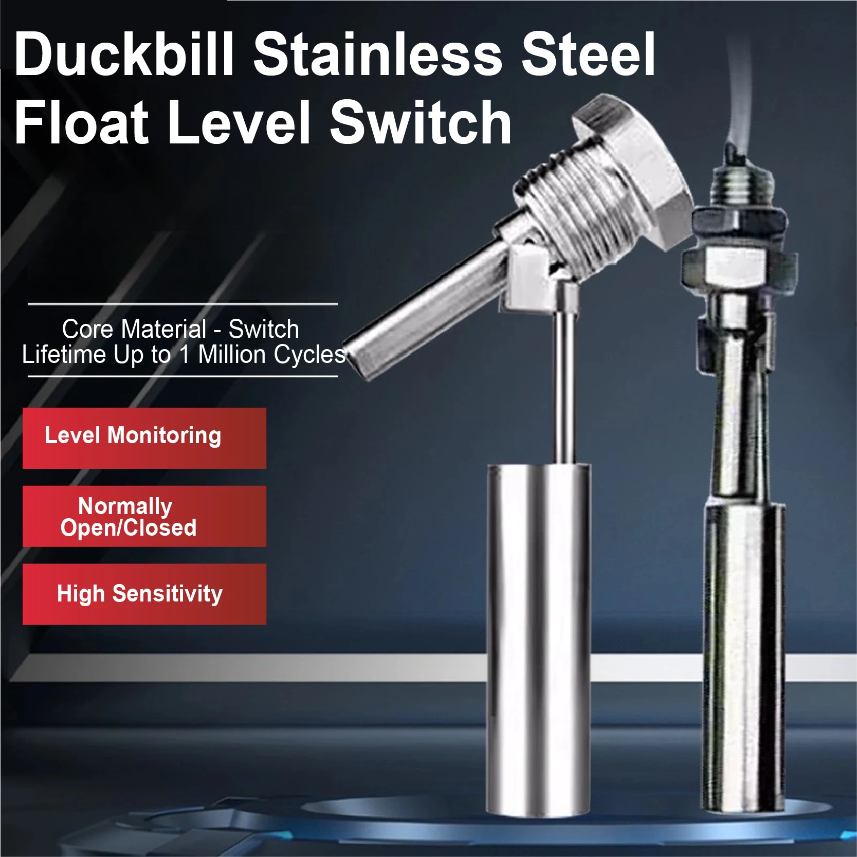 Stainless Steel Duckbill Float Valve, Multi-specification Side-mounted Float Switch Liquid Level Switch Water   Switch Sensor