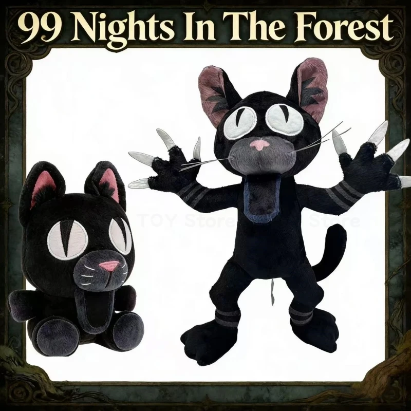 

Игровая плюшевая кукла-кошка Black Cat из игры 99 Nights In The Forest, новая, милая игрушка, брелок, подарок на день рождения для детей
