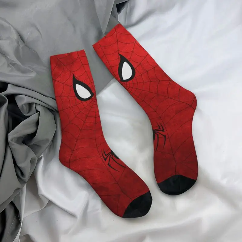 Custom Spider Web Cobweb Men Women Crew Socks Unisex Fun 3D Printed Spider Man Dress Socks