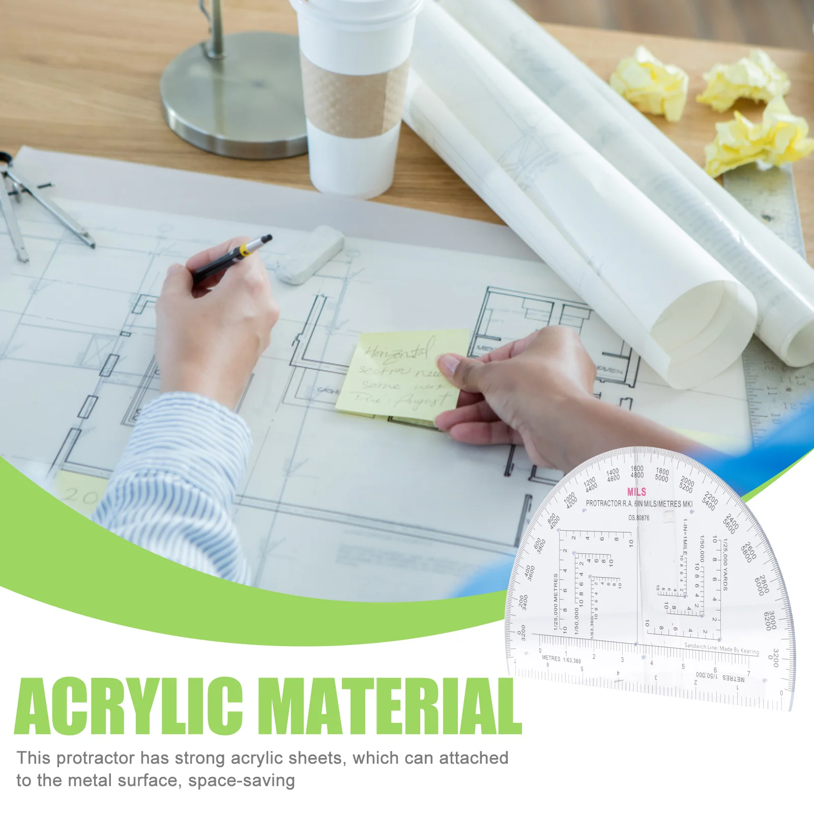 منقلة عسكرية قياس زاوية دقيق مقاوم للاهتراء لأداة مسطرة احترافية #1