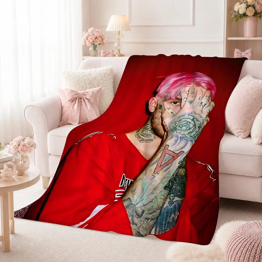 rapper LIL peep Throw Flannel 240g Blanket Soft Skin-friendly For Sofa Nap Air-Conditioned Room