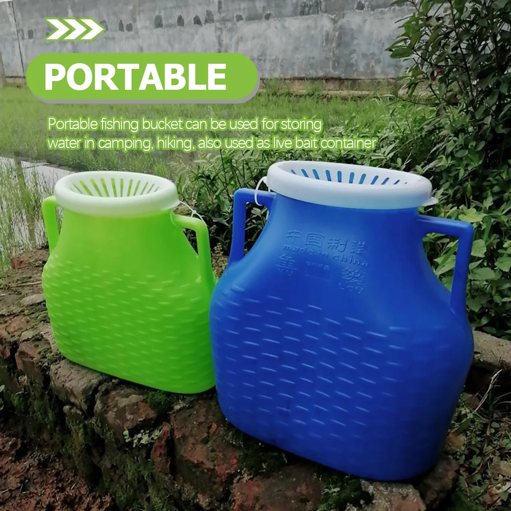 

Fishing Bucket Durable Plastic Fish Container Portable Convenient Shrimp Basket Outdoor Fishing Accessory Convenient Fish Basket