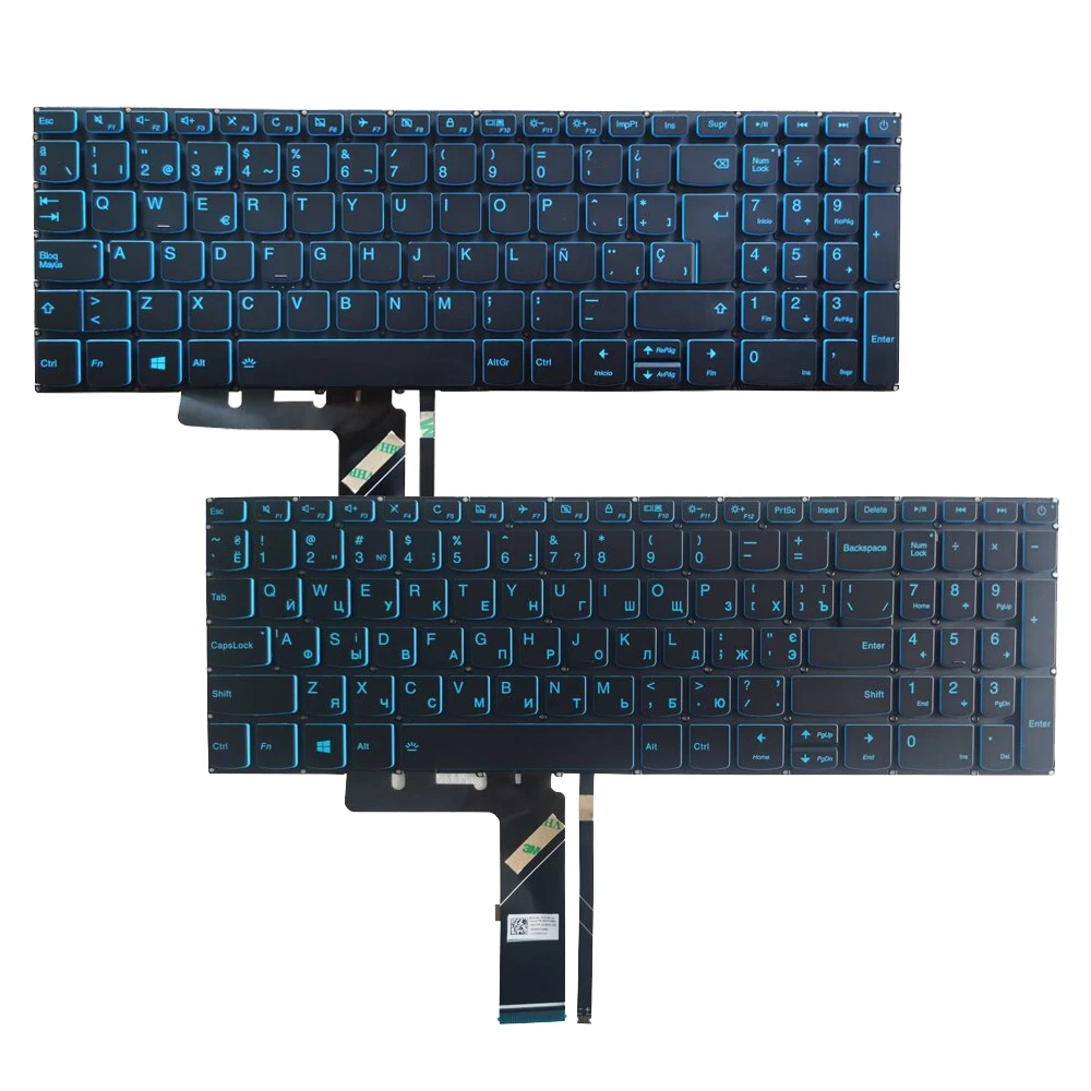 Nowa podświetlana klawiatura US/francuska/brazylia/rosyjska/hiszpańska dla Lenovo IdeaPad L340-17 L340-15 L340-17IRH L340-15IRH niebieskie podświetlenie