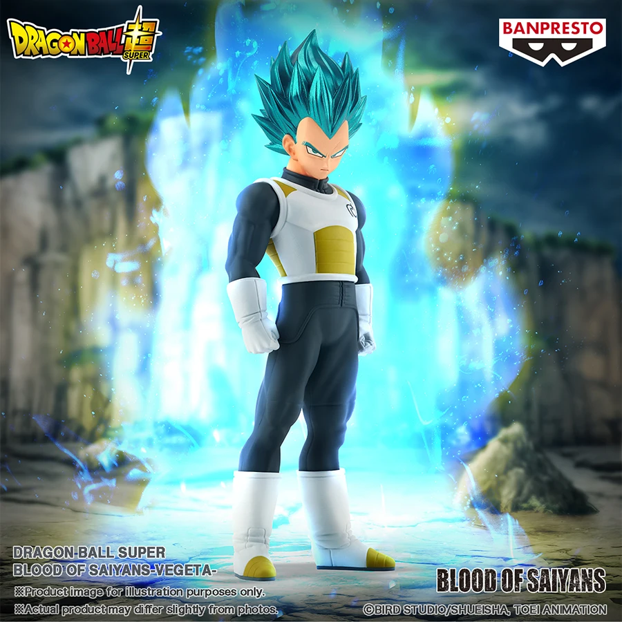Bandai Dragon Ball Super SSGSS Vegeta Action Figure - Blood of Saiyans Anime Collectible Model Toy for Fans of DBZ