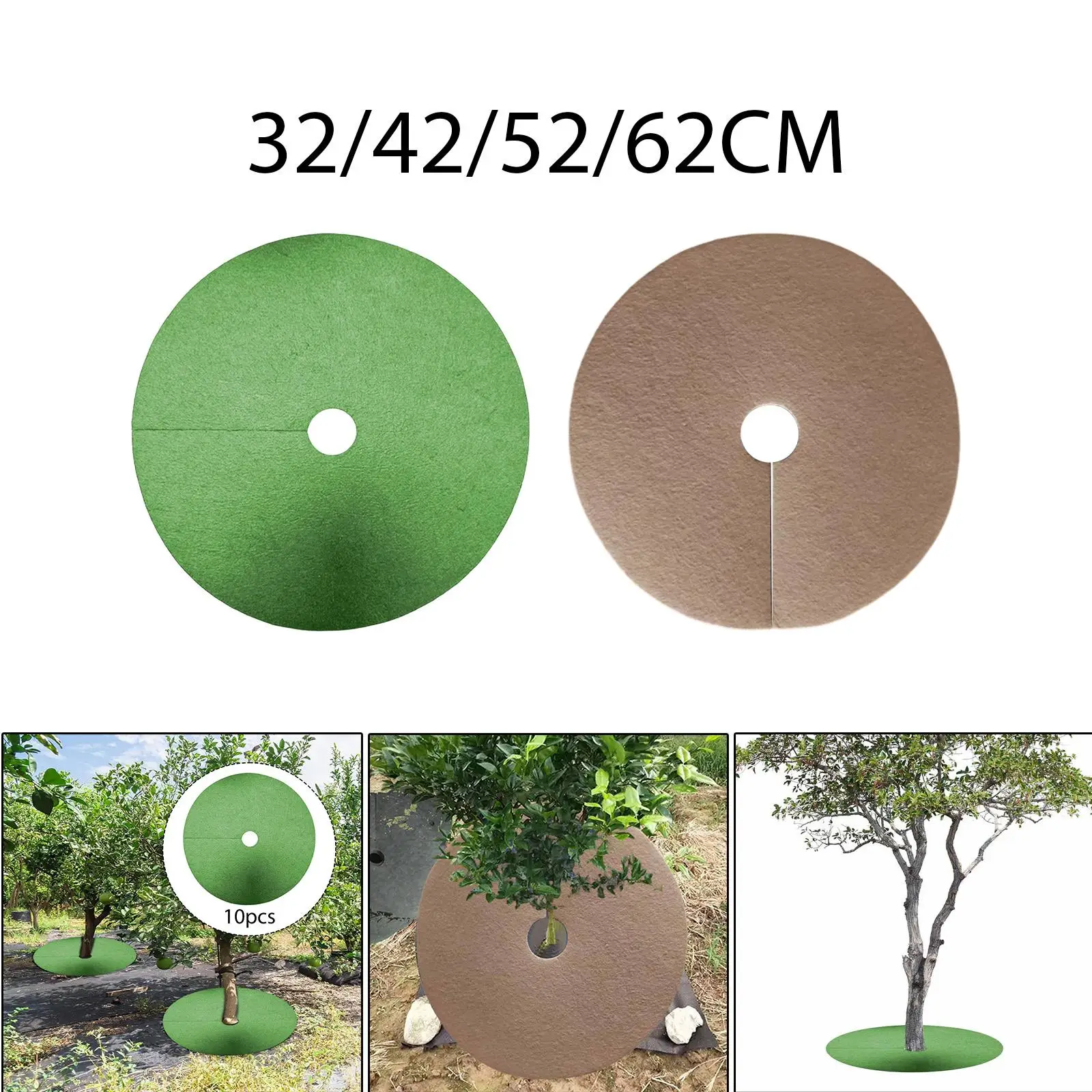 Tree Protector Cover Gardening Ground Cloth Mulch Rings for Fruit Trees Weeding Barrier for Patio Lawn Greenhouse