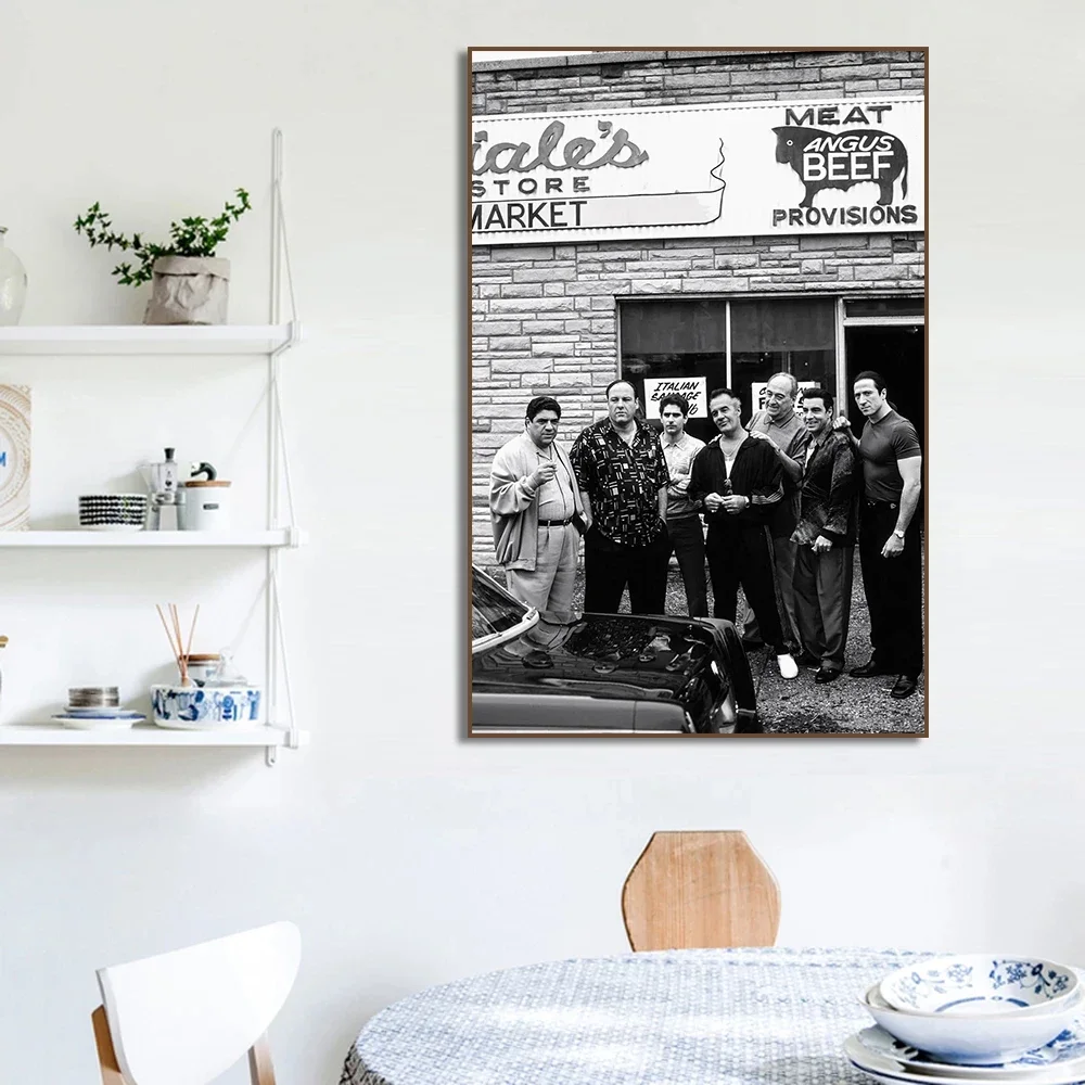 The Sopranos Classic TV Series Canvas Poster Family Smoking Wall Art Print Vintage Picture for Living Room Home Decor