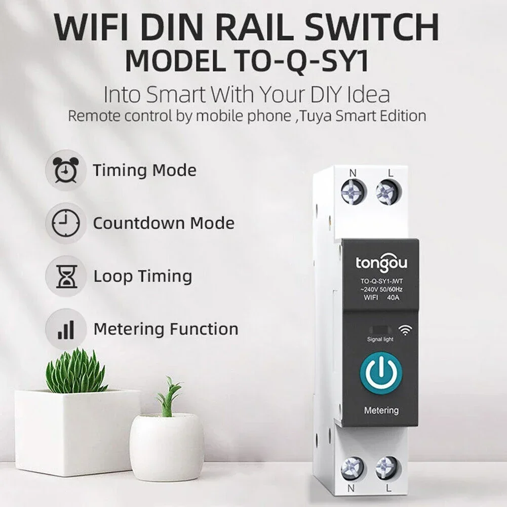 

Smart Circuit Breaker, Wifi Remote Control Switch, DIY Home Automation, Real time Monitoring, Voice Control Compatible