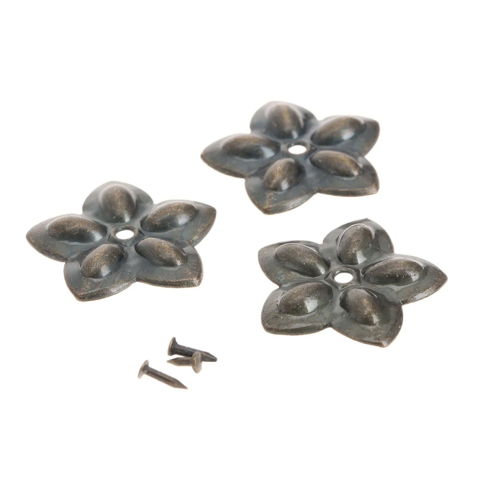 

100Pcs Bronze Antique Decorative Upholstery Nails,Flower Sofa Nails Door Wood Furniture Decorative Hardware Accessories 22x23mm