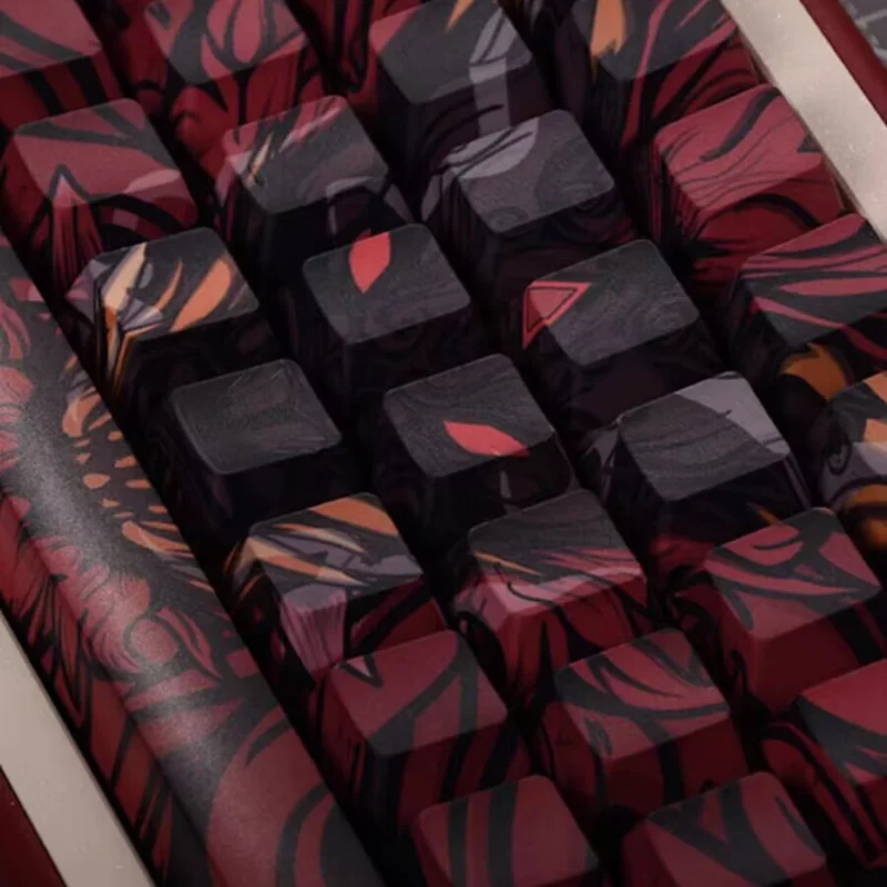 Imagem -01 - Mifuny Red Fire Dragon Tema Keycaps Acessórios Teclado Mecânico Pbt Cherry Perfil Keycap Keycap para Wooting60he Custom 136 Key mifuny red fire dragon tema keycaps acessorios teclado mecanico pbt cherry perfil keycap keycap para wooting60he custom 136 key 01