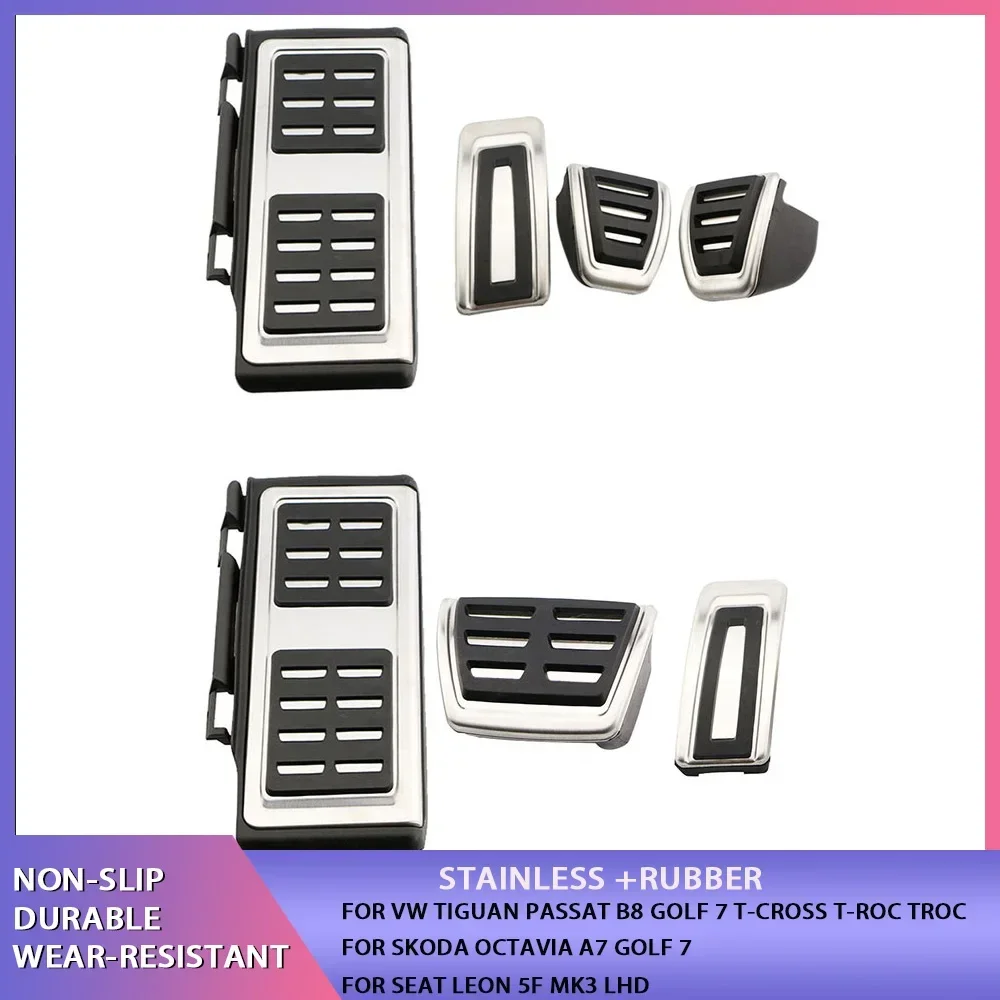 Penutup Pedal baja tahan karat untuk VW GOLF 7 8 GTi MK7 Lamando POLO A05 Passat B8 Skoda Rapid Octavia 5E 5F A7 2014 +