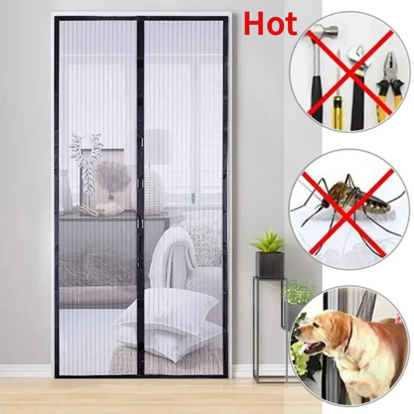 Anti-mosquito Net Window Magnetic Screen Door Curtains Automatic Closing 80/90/100 Cms Curtain Shades Home Textile Garden