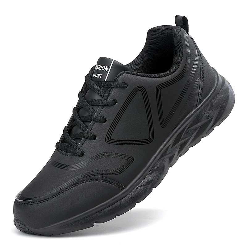 Leather Sports Shoes Waterproof Artificial Leather Sneakers Outdoor Sport Shoes Men Lightweight Walking Casual Sneakers for Men