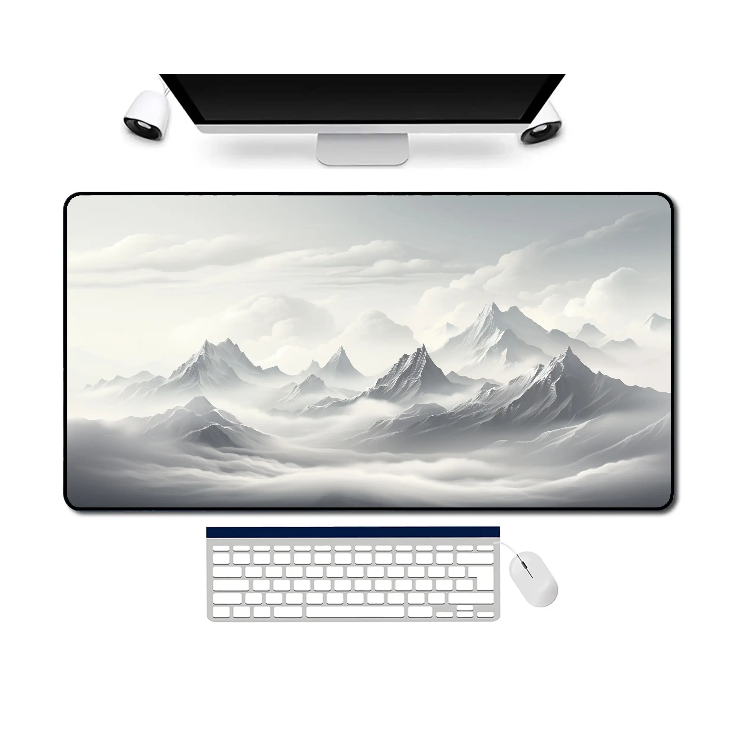

Коврик для стола White Snow Mountain, нескользящий и водонепроницаемый коврик для мыши, коврик для украшения офисного и игрового стола, идеальный подарок для друзей.