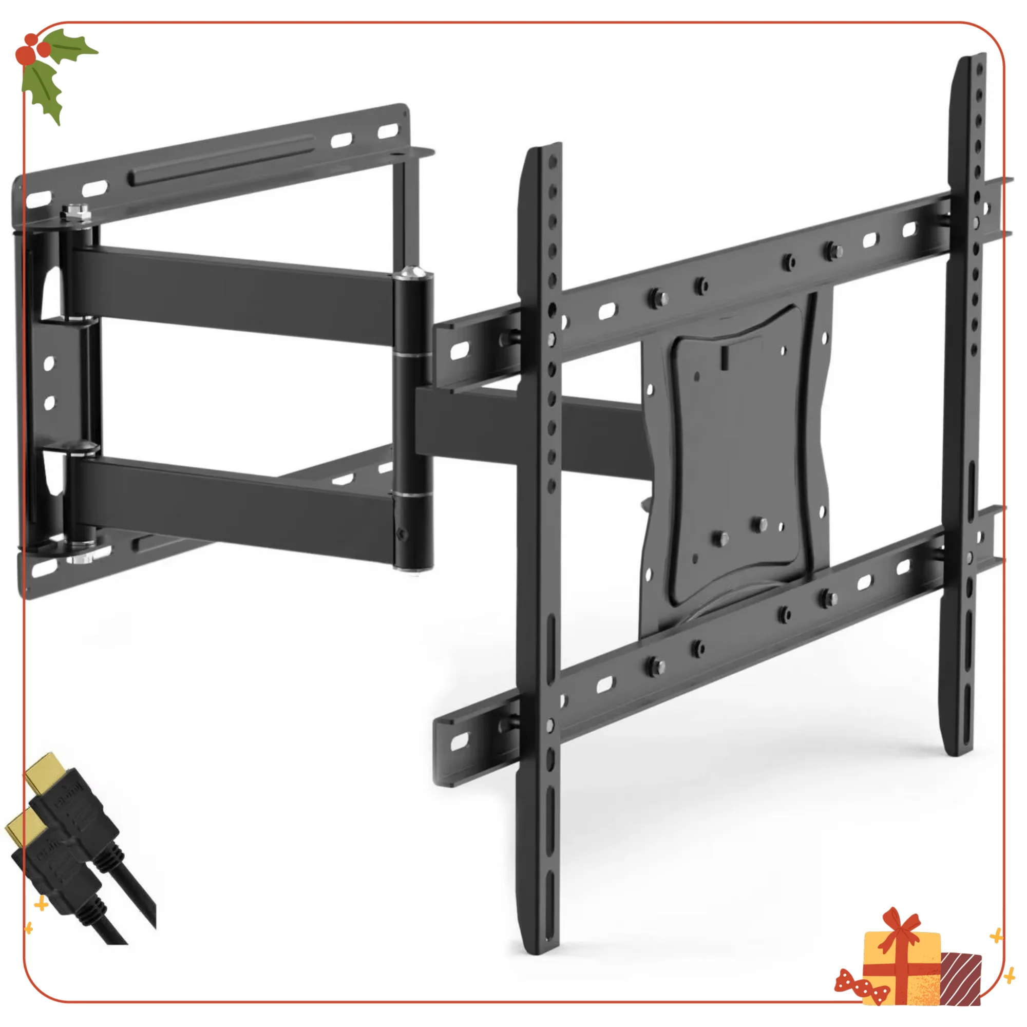 

Full-Motion Articulating TV Wall Mount for 19-84 Inch TVs, Tilt Swivel & Extend with Bonus HDMI Cable, Universal Fit