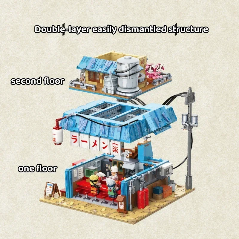 Keeppley Naruto Building Blocks Cartoon Ichiraku Ramen Shop Assembled Model Ornaments Children\'s Educational Toys Birthday Gift