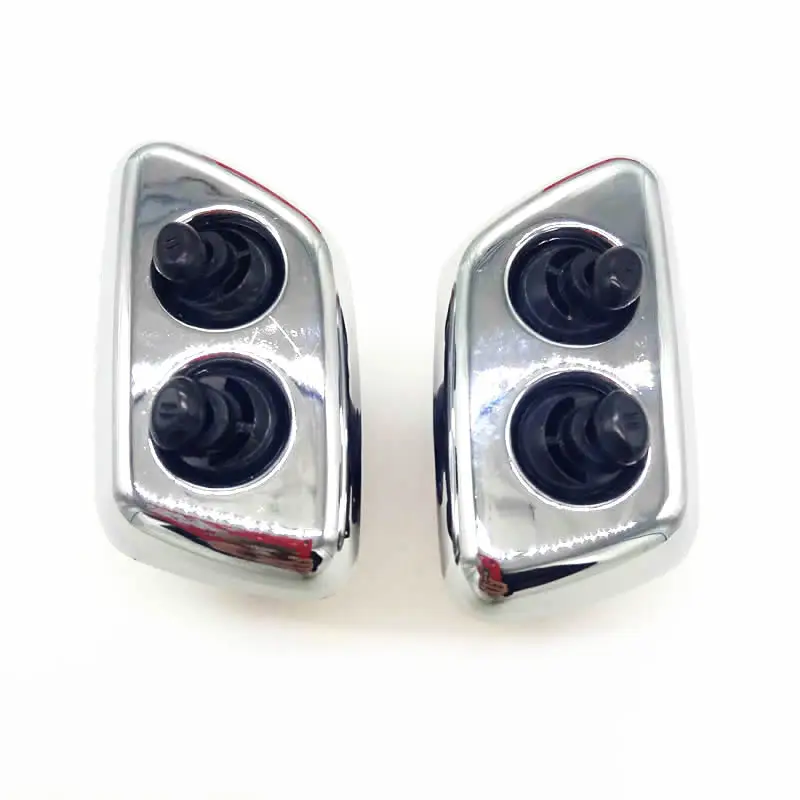 1Pair Headlight Lamp Washer Front Bumper Water Spray Nozzle Water Jet Cap JetSpray For Chrysler 300C 2005-2007 Black Chrome