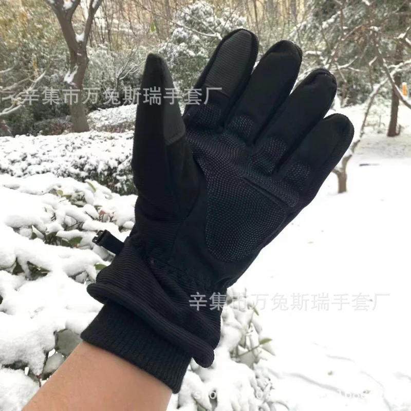 Guantes de dedo completo para montar en hierro para invierno, pantalla táctil a prueba de viento, forro polar para exteriores, combate táctico térmico, entrenamiento de combate Ridi