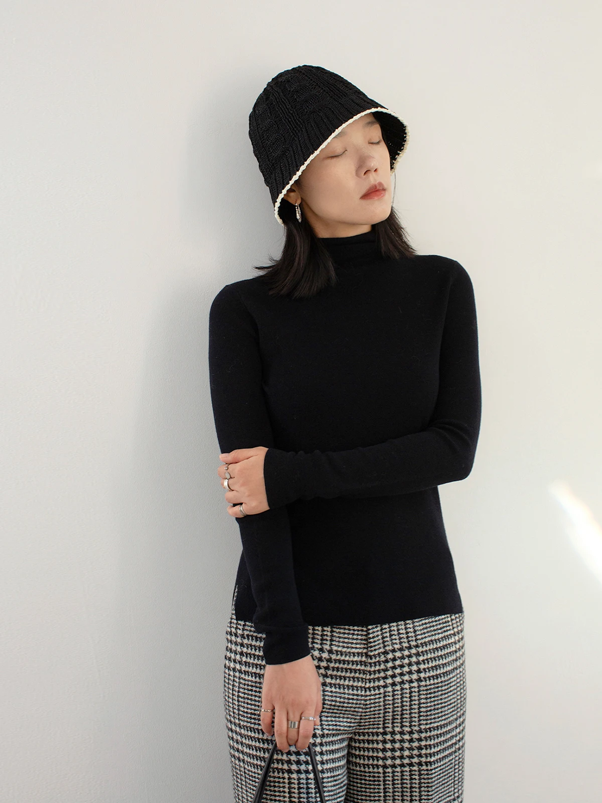 

Облегающий вязаный шерстяной свитер с высоким воротником, женский новый пиджак, весна-осень-зима, модная шерстяная одежда для поездок на работу...