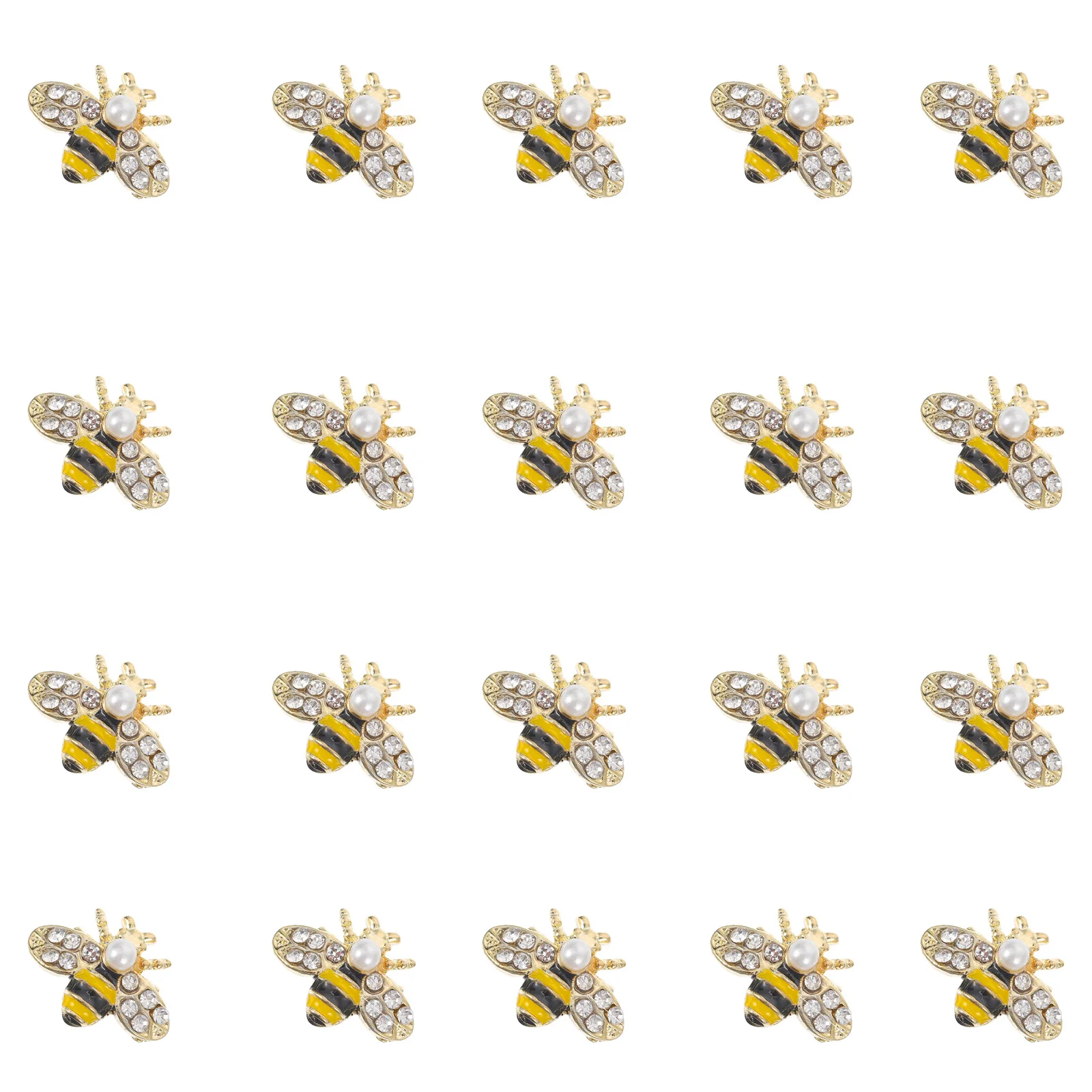 

20pcs 3D Bee Shape Alloy Nail Art Decor Bright Manicure Diy Jewelry For Christmas Wedding Party Nail Charm Ornaments