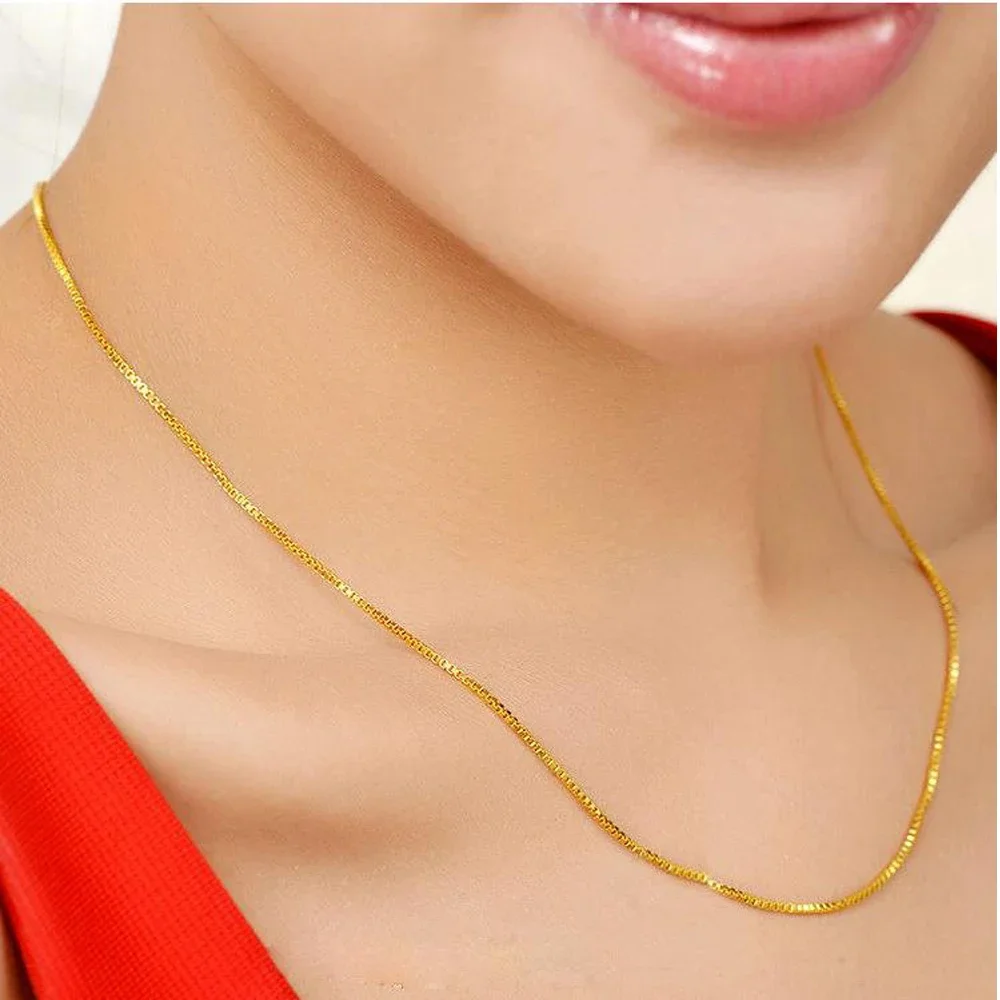 1.2/1.5mm Width Stainless Steel Gold Silver Plated Box Chain Necklace 47+4cm Extend Link Women\'s Jewelry Wholesale Free Shipping