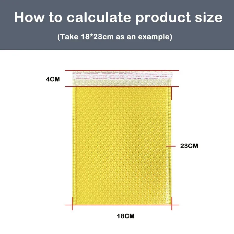 Self-Seal Mailing Bags, Bubble Mailers, Envelopes acolchoados, Bubble Mailers, Embalagem, Pequeno, Suprimentos de Negócios, 15x20, 18x23cm, 50 Pcs