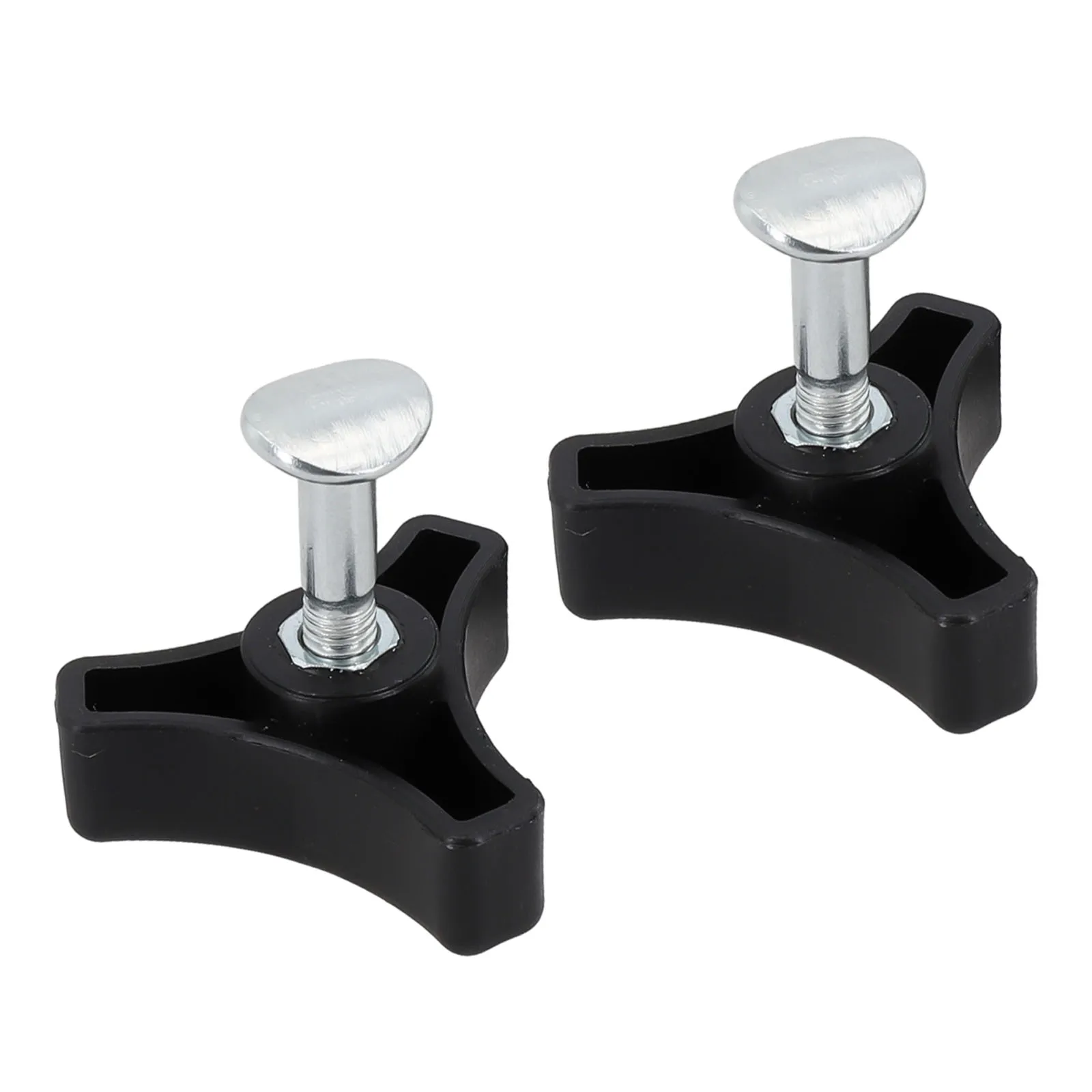 Set of 2 Plastic Triple-Cornered Handle Knob Nuts with Bolts for Lawn Mower Machine Components for Outdoor Tool Repairs