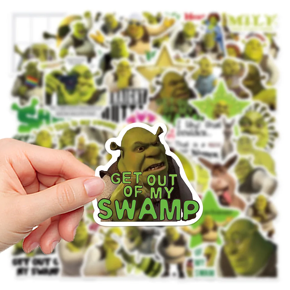 52pcs Cartoon Monster Shrek Graffiti Sticker DIY Suitcase Laptop Suitcase Guitar Star Sticker Waterproof Decals