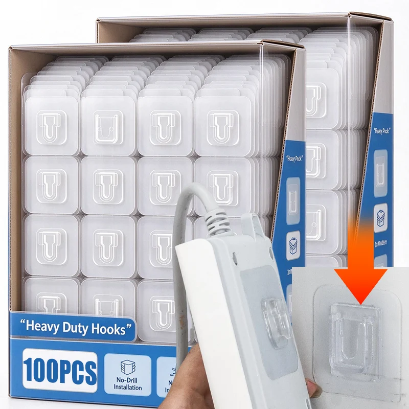 Waterproof Double-Sided Adhesive Wall Hooks Hanger Strong Suction Cup Sucker Hooks Kitchen Bathroom Storage Plug Socket Holders