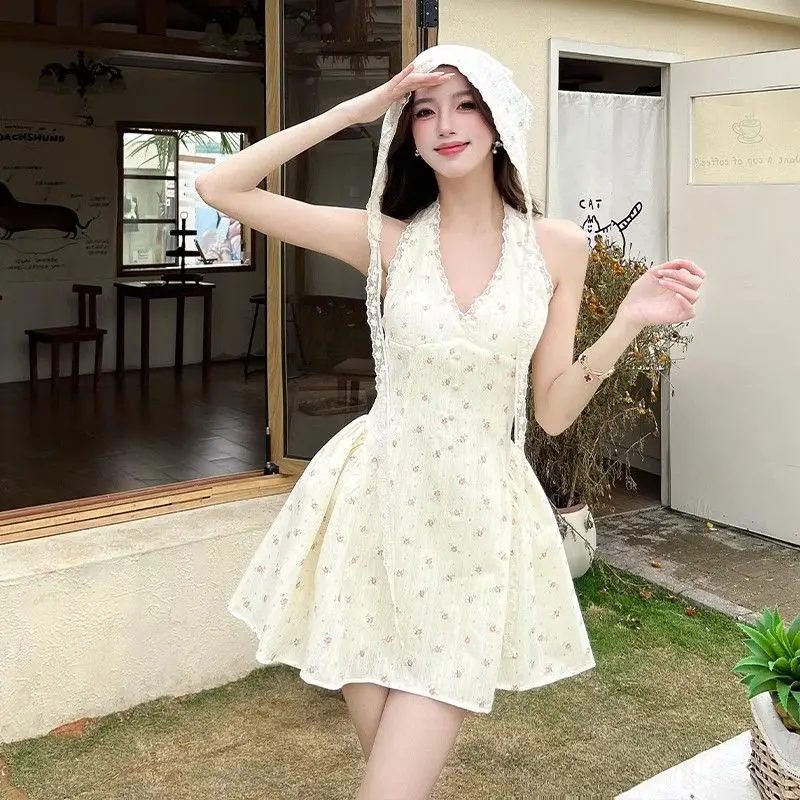 Dresses Sleeveless Womens Purple Autumn Cottagecore Rural Pastoral Nature Literary Gentle Elegant Picnic Suitable Multicolor Ins