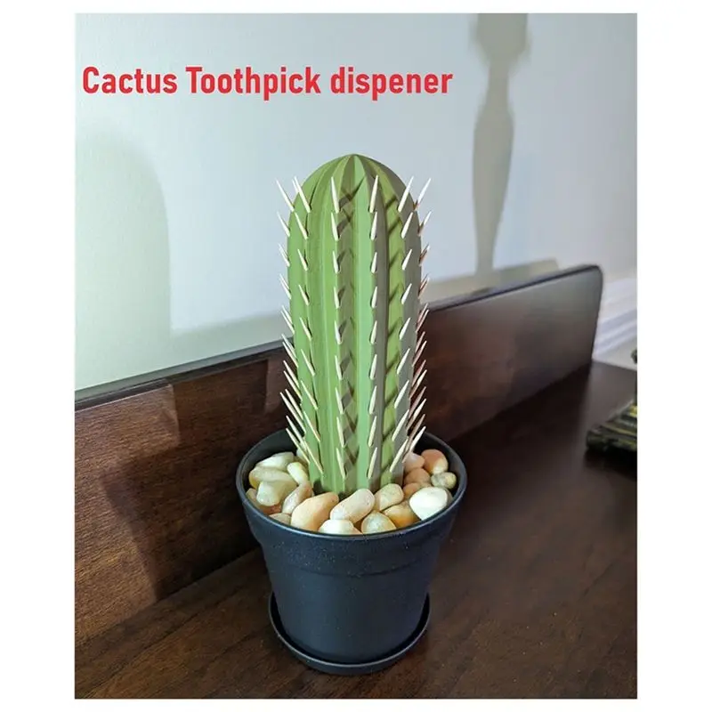 B62B-Plant Decoration Crafts Home Decoration Garden 3D Printed Cactus Simulation Pot Toothpick Box Table Decoration view 5