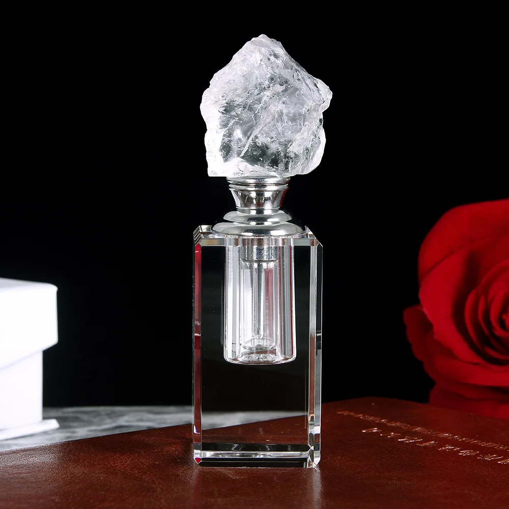 Light Luxury Natural White Crystal Vial 3ml Agarwood Essential Oil Bottle Table Decor Scent Diffuser Jar