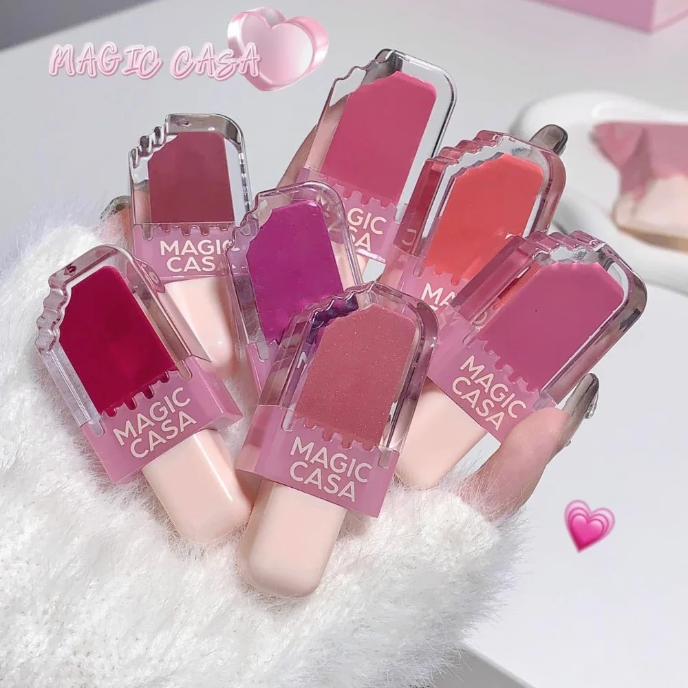 Mirror Ice Cream Style Lipgloss Non-stick Long Lasting Moisturizing Liquid Lipstick Lips Plumper Makeup Cosmetics Wholesale