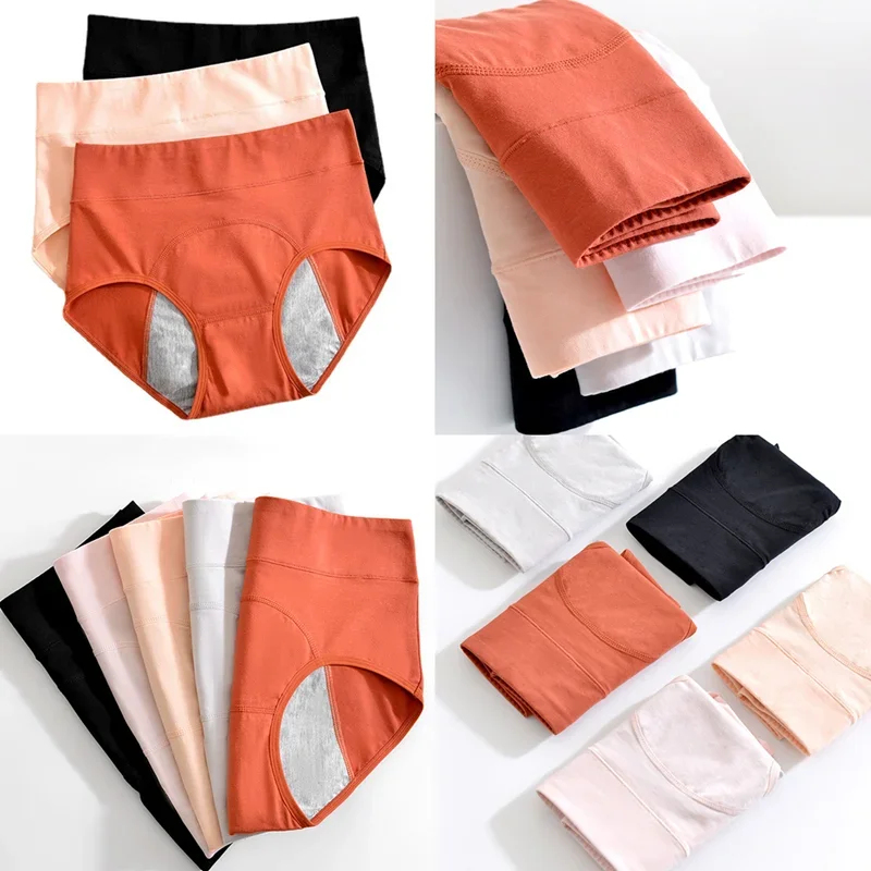 2pcs Menstrual Panties Women Cotton Period Underwear High Rise Wide Leak Proof Physiological Briefs Female Waterproof Underpants