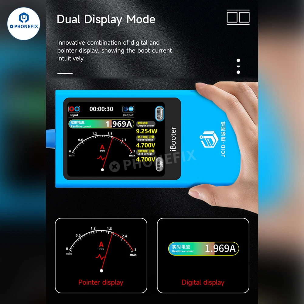 JCID iBooter Intelligent Drawing Current Analyzer One-key Boot for iPhone 7-15 Pro Max Android Quickly Locate Fault Points