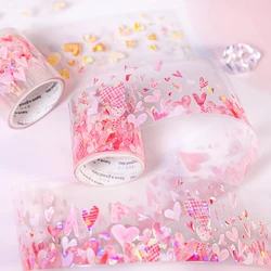 JIANQI 40mm*2m Decoration Adhesive Tape love heart PET Tapes Masking Tapes stickers Aesthetic Stationery Scrapbook Supplies