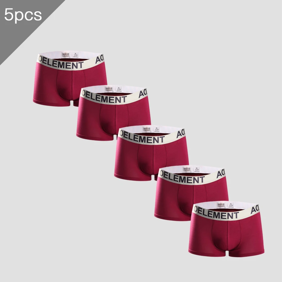 Calzoncillos de hombre 5 uds: Boxers finos y transpirables de primavera/verano, boxers cómodos de tiro medio de color sólido, pantalones juveniles para niños