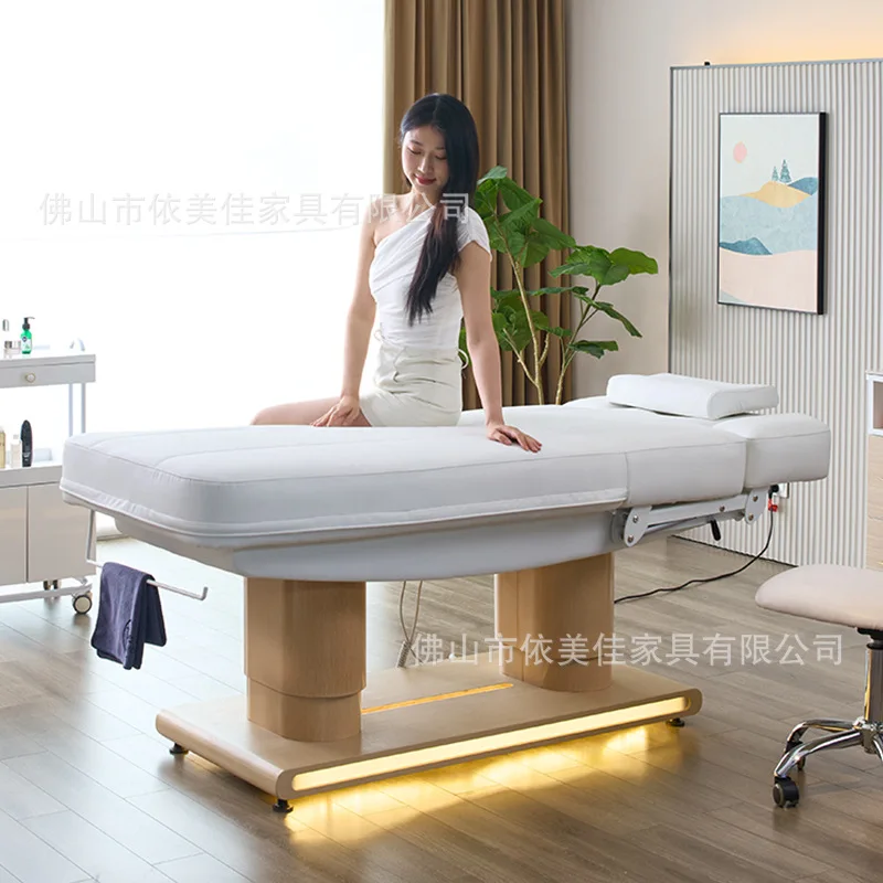 Electric beauty bed, heated bed, electric lift, skin management bedside spa, massage bed, and therapy bed