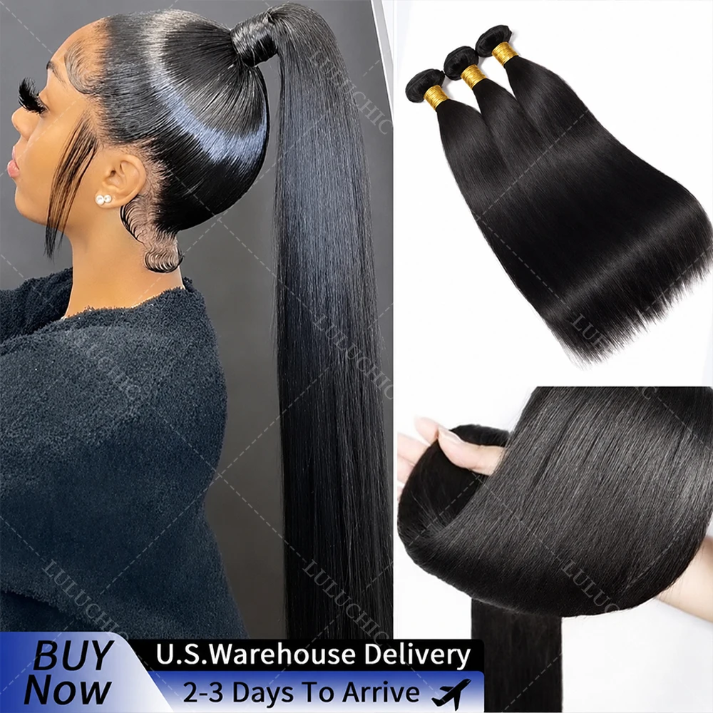 Straight Bundles Human Hair Double Weft 100% Unprocessed Vietnamese Virgin Hair Extensions 100G/PCS Black Colored Weave Bundles