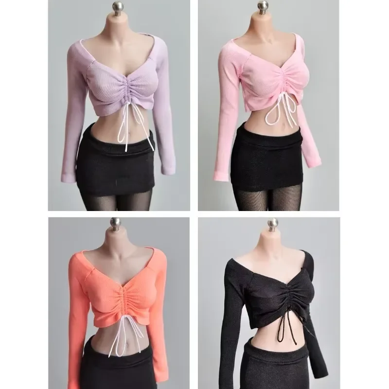 T-shirt base con coulisse stretta elastica soldato femminile in scala 1/6 adatta per figure giocattolo da 12 pollici Tbl Phicen Accessori per bambole corpo