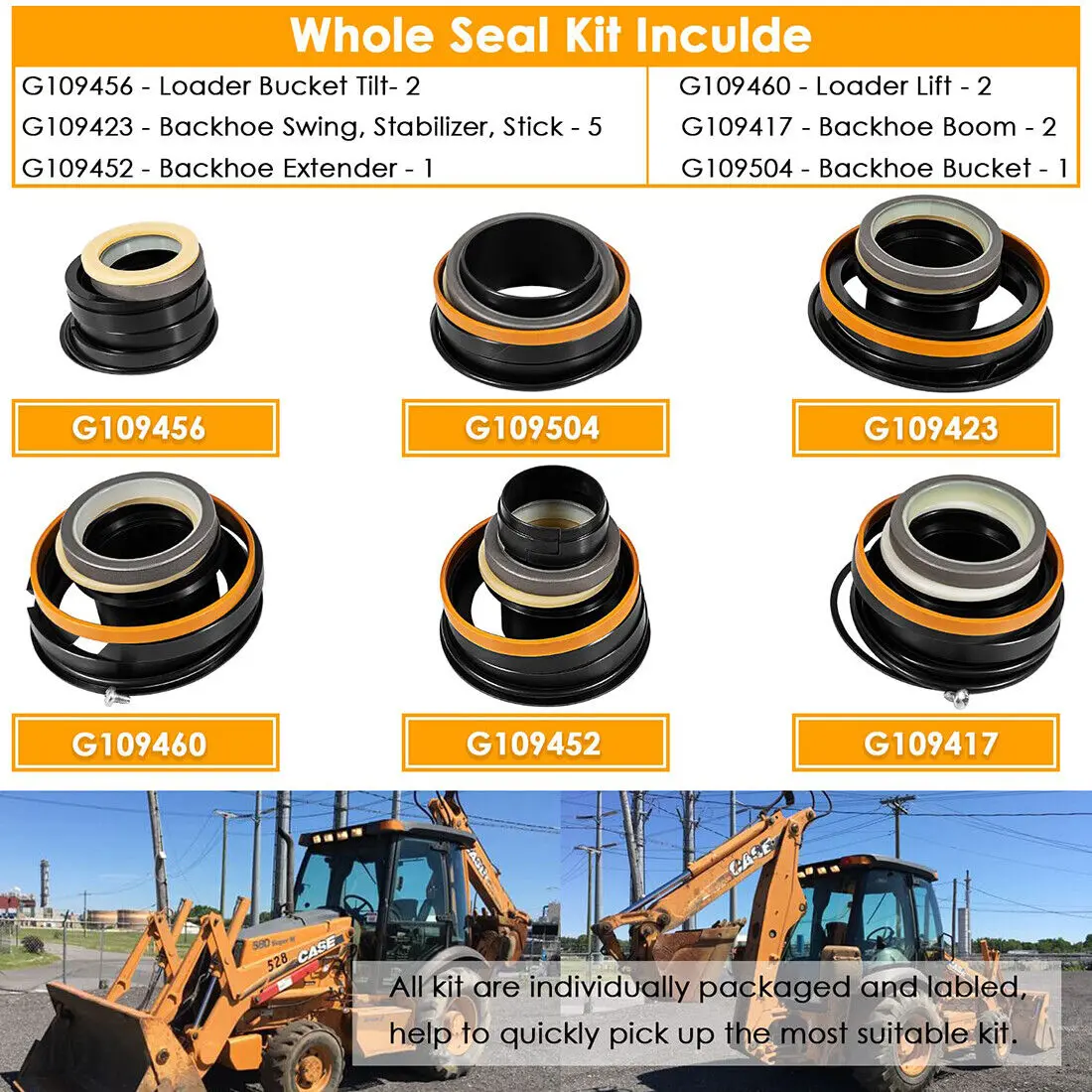 Chuang Qian Hydraulic Cylinder Seal Kit For Case 580E 580SE 580SD 580B Backhoe Whole Machine