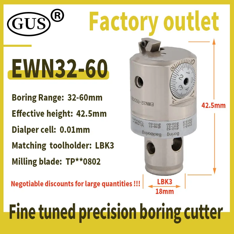 CBH Adjustable EWN Fine Boring Head EWN20 EWN25 EWN32 Drill Tool Holder Bore LBK1 2 3 4 5 6 CKB CNC Metal Engraver Machine Tools