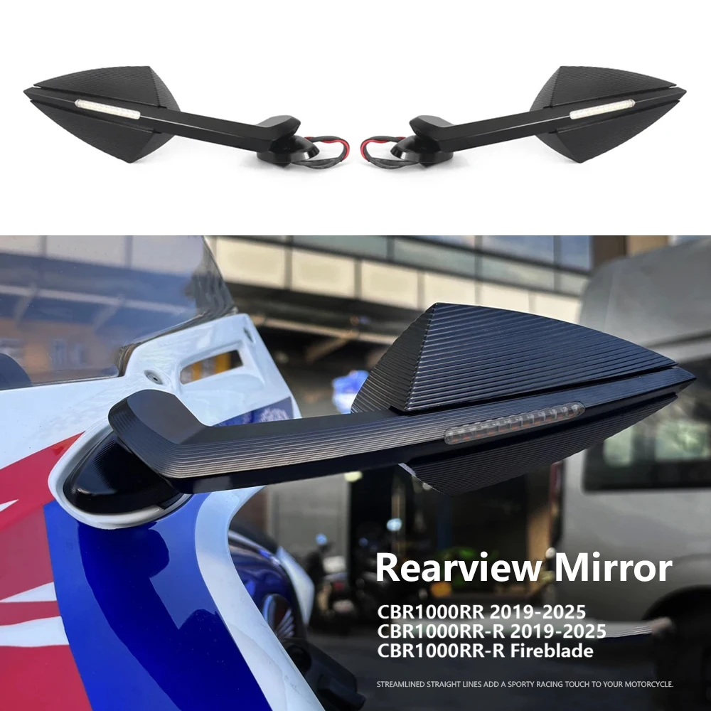 

Motorcycle For Honda CBR 1000 RR-R RR 2019-2025 CBR1000RR CBR1000RR-R Fireblade 2021 Rearview Mirrors With Turn Signals LED Kit