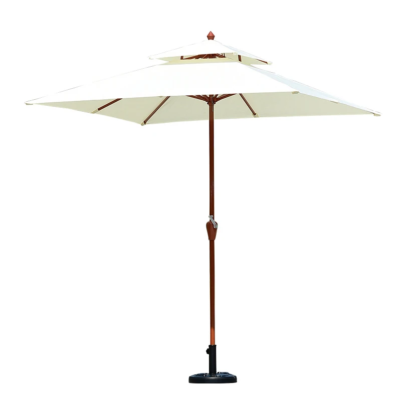 Outdoor sunshade umbrella, large sun umbrella, square center pillar umbrella in courtyard, outdoor umbrella, beach umbrella