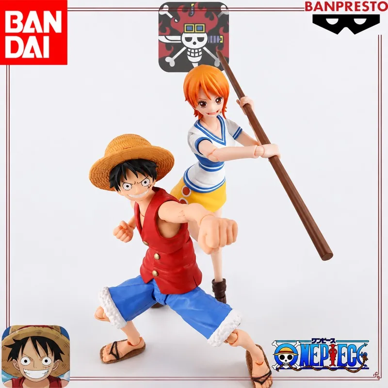 In Stock Bandai Original Shfiguarts One Piece ROMANCEDAWN Nami Monkey D Luffy Action Figure Model Brand New Boxed Anime Garage