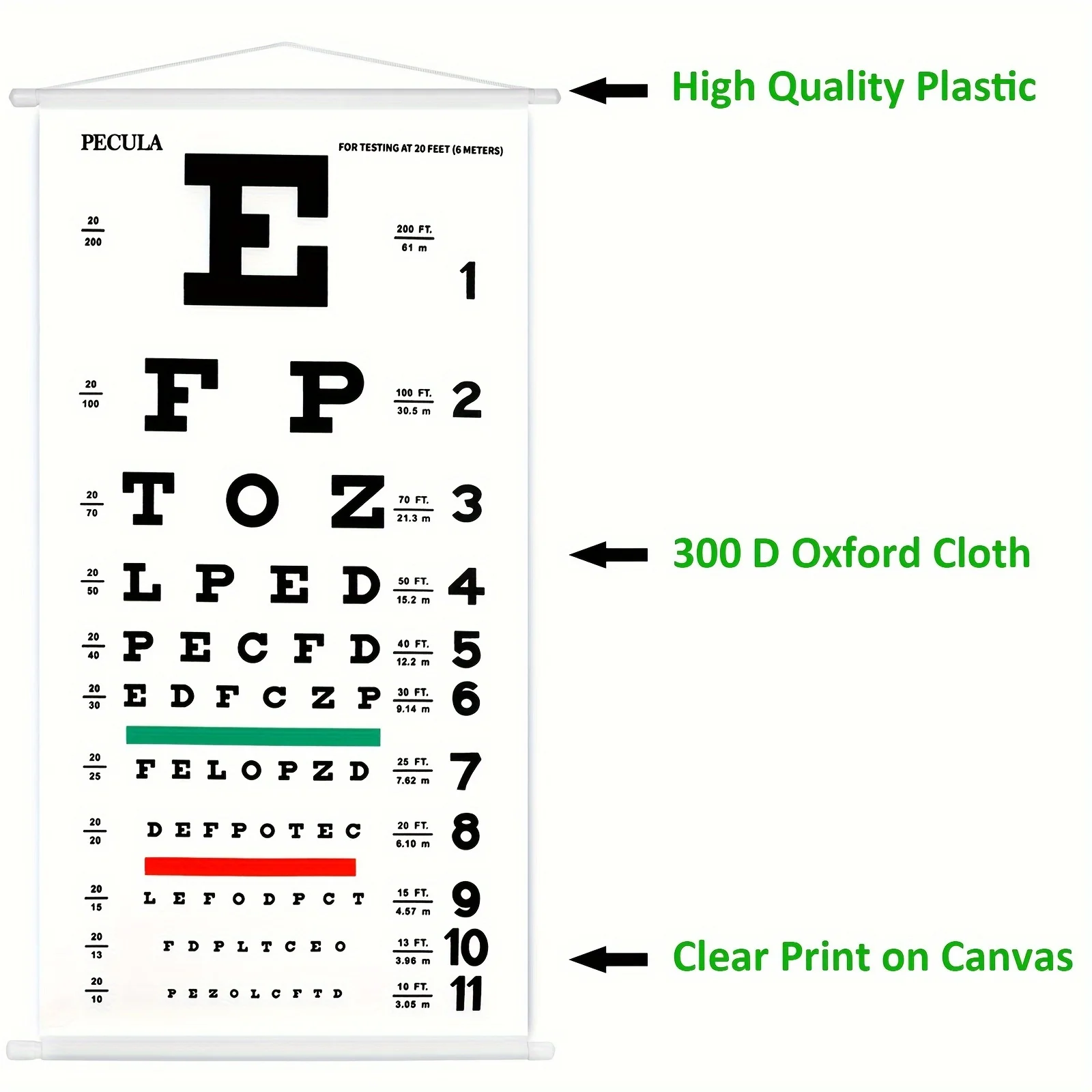 

Eye Chart E Chart Visual Acuity Test Chart Hanging Type for Home Clinic Optometry Vision Examination Tool