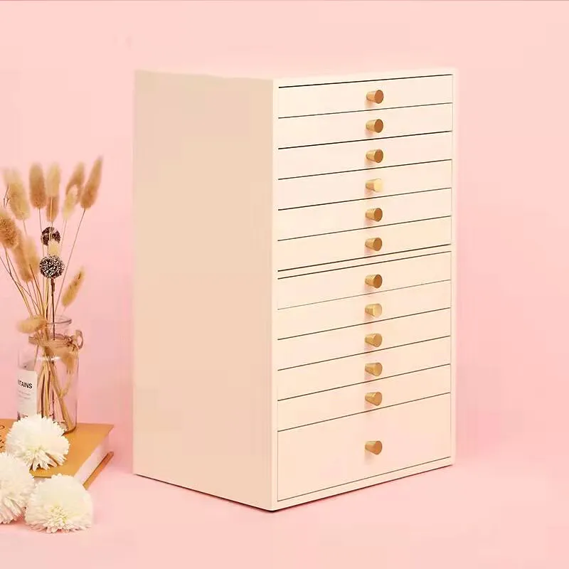 12 Layer Jewelry Storage Box Luxury Wood Jewelry Box Large Capacity Organizer Necklace Ring Boxes Bracelet Earring Display Case
