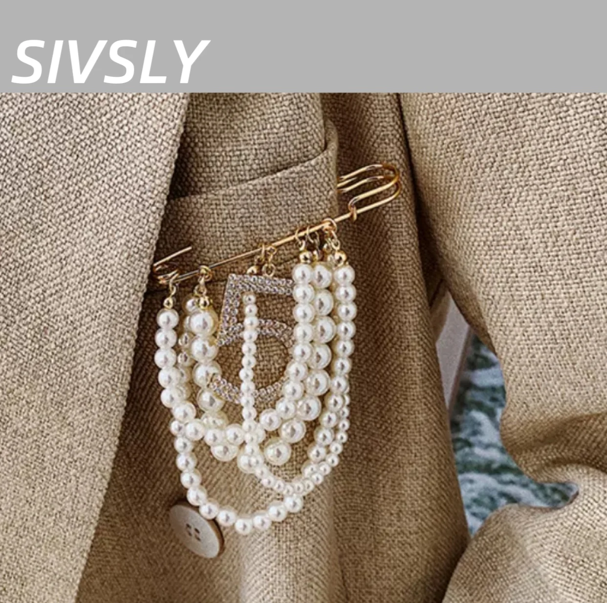 

Autumn and winter luxury design sense new pearl brooch Korean pearl fringe pendant brooch big brooch brooch brooch brooches
