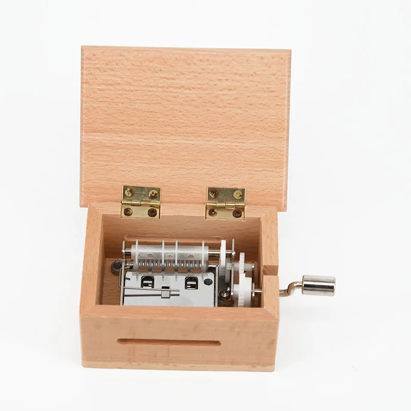 Instrument Music Box Practical Creative Hole Paper Tapes Present Wooden Hand-Cranked 70 * 63 * 50mm DIY Useful