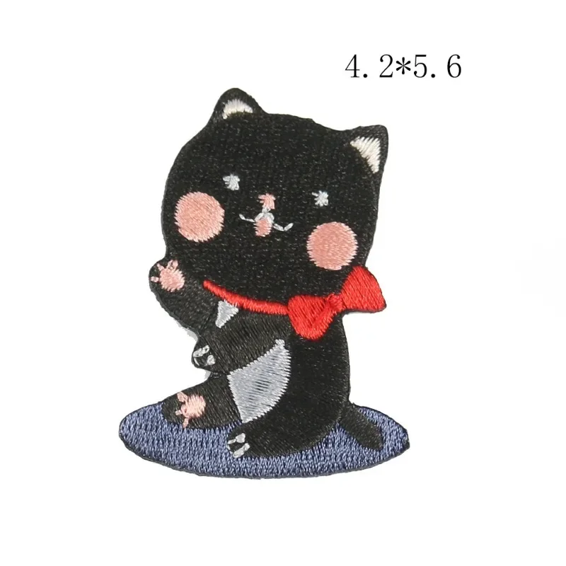Cartoon Animal Embroidery High-end Burnt Edge Cat Cloth Sticker Cartoon Clothing Accessories Adhesive Cross-border Patch